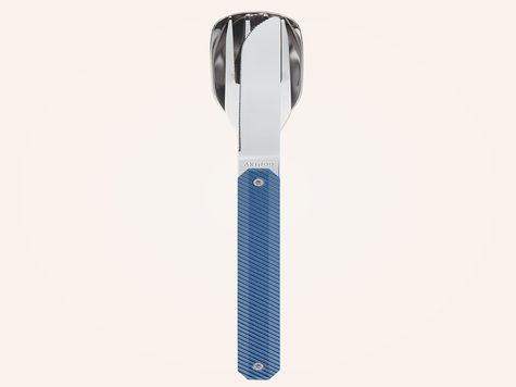 Feststehendes Besteck 12h34, Aluminium blau