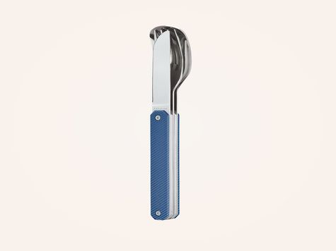 Feststehendes Besteck 12h34, Aluminium blau